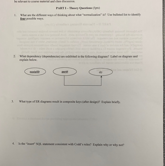 be relevant to course material and class discussion. PART I-Theory Questions (Spts) What are the different ways of thinking a