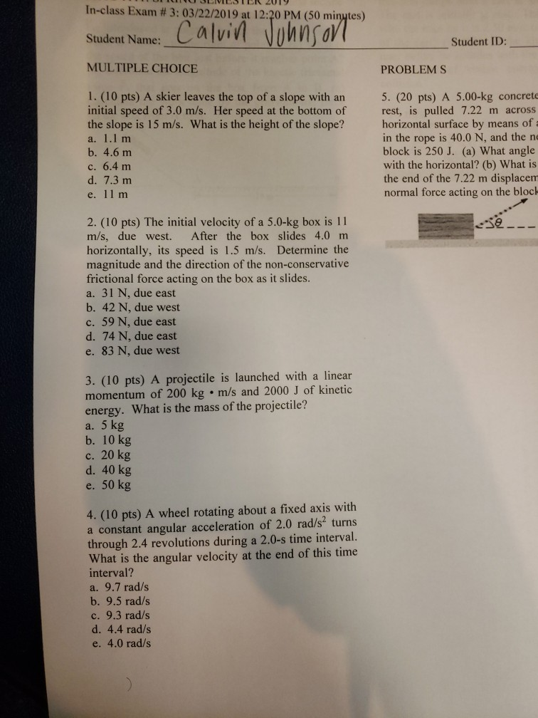 Míry In-class # 03/22/2019 At 3: 12:20 Solved: Exam PM ... (50