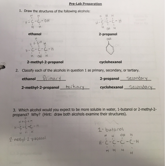 The The 1. Draw Solved: Preparation Of Pre-Lab ... Structures