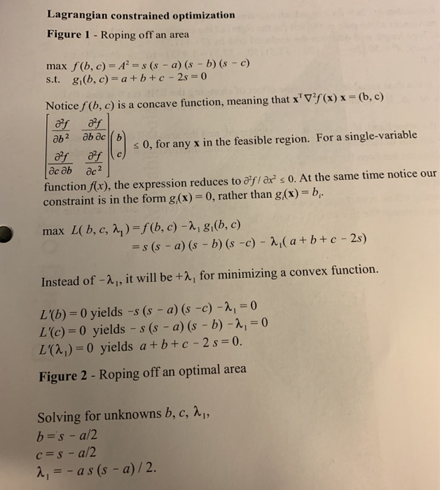 Lagrangian Constrained Optimization Figure 1 Rop Chegg Com