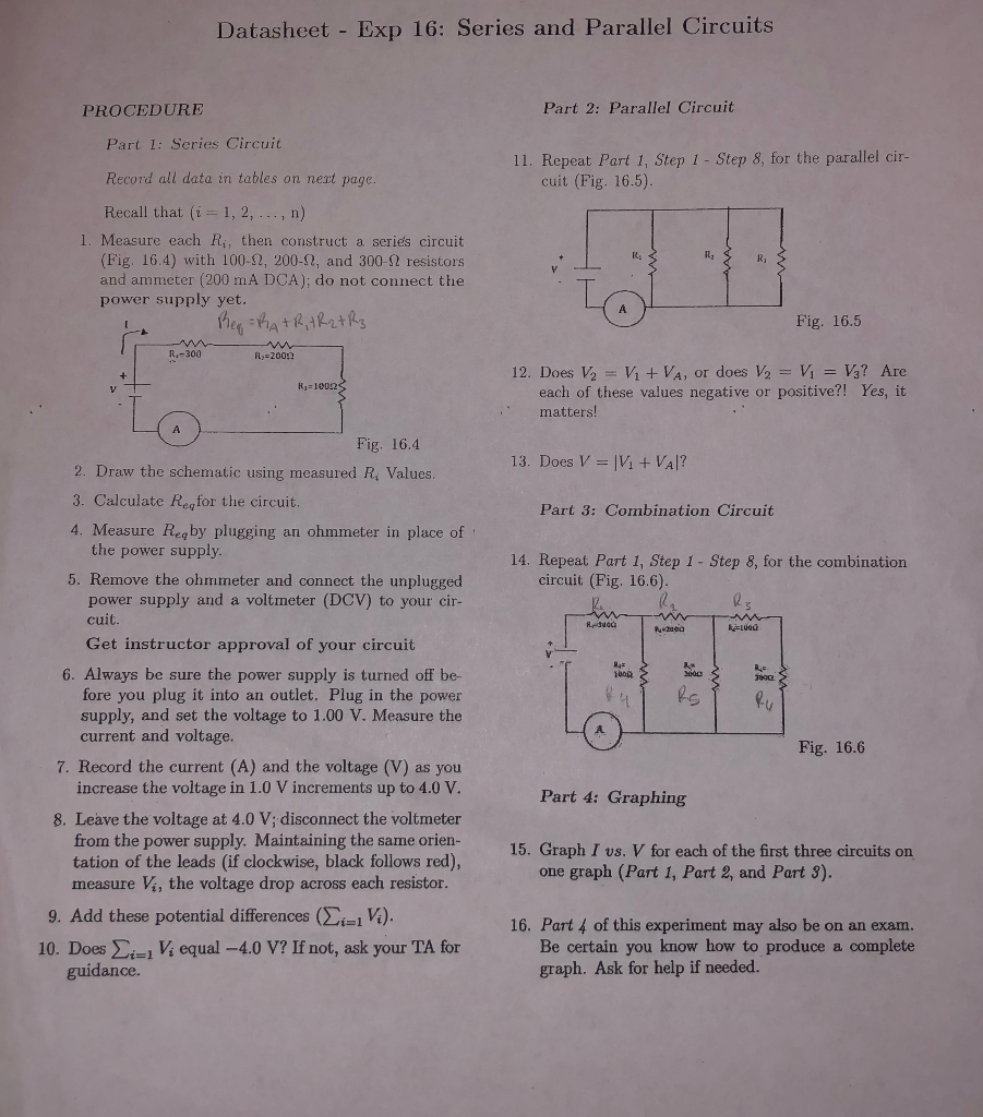 Solved Datasheet - Exp 20: Series and Parallel Circuits  Chegg.com In Combination Circuits Worksheet With Answers