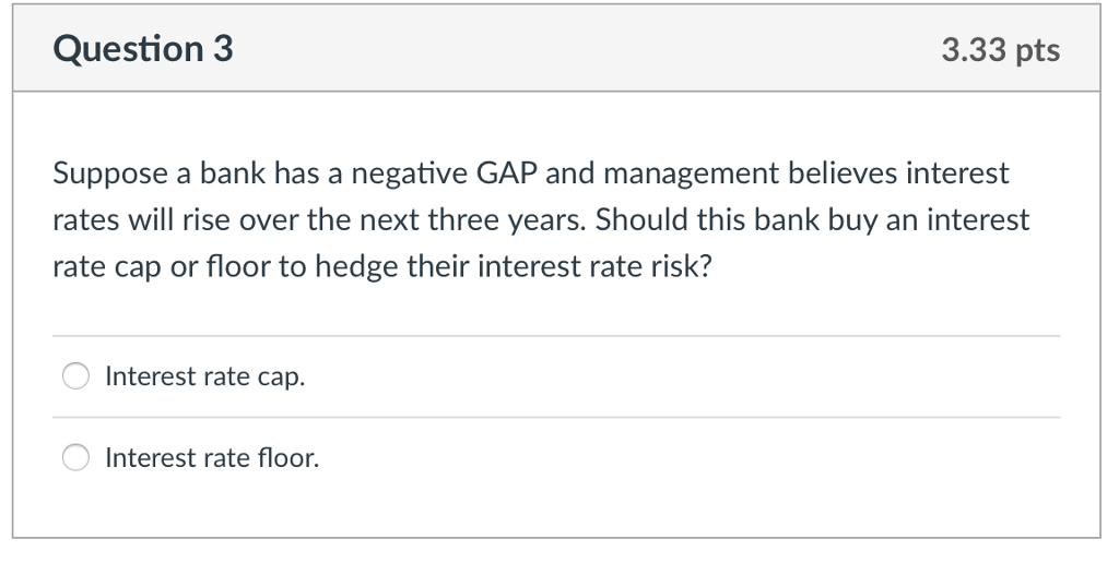 Solved Question 3 3 33 Pts Suppose A Bank Has A Negative