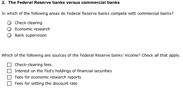 Solved 2 The Federal Reserve Banks Versus Commercial Ban