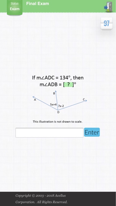 Solved: Status Final Exam Exam 97 If M ADC = 134°, Then ML... | Chegg.com