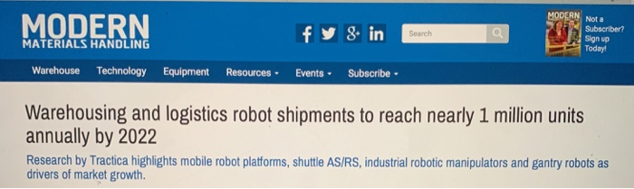 MODERN MODERN Not a een Sign up Today! Search MATERIALS HANDLING Warehouse Technology Equipment Resources Events Subscribe Wa