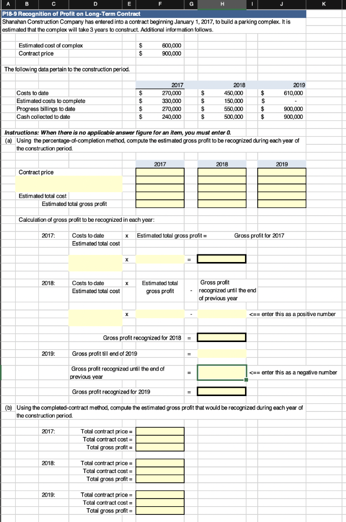 P18 9 Recognition Of Profit On Long Term Contract Chegg 