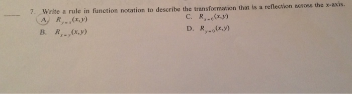 Write A Rule In Function Notation To Describe The Chegg Com