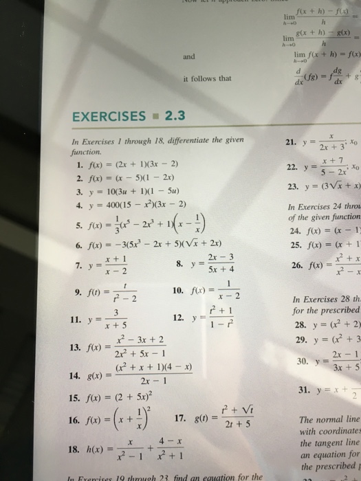 Solved Differentiate The Given Function F X 2x 1 Chegg Com