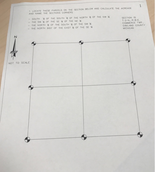 Solved 1 Locate These Parcels On The Section Below And C Chegg Com
