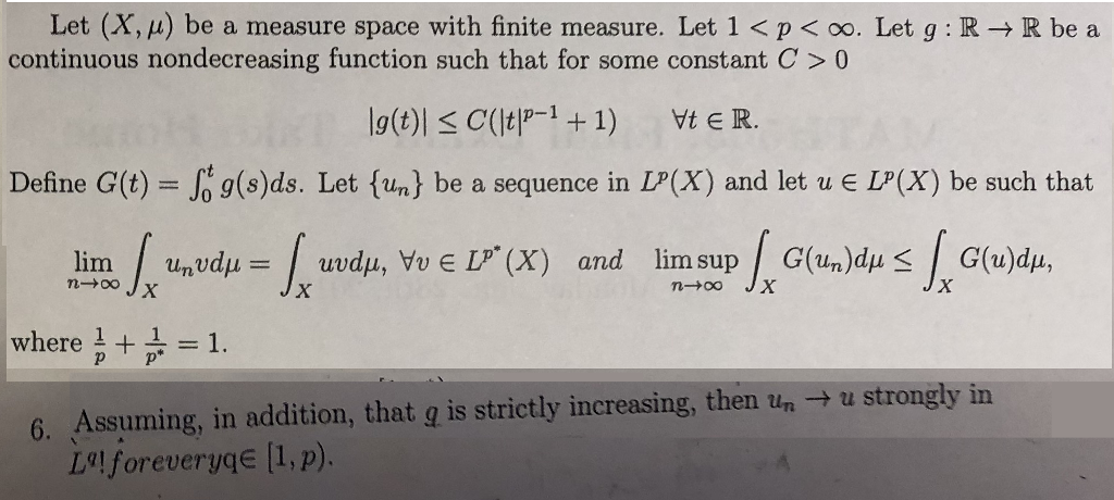 Solved Let X M Be A Measure Space With Finite Measure Chegg Com