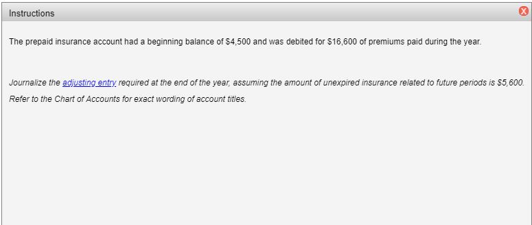 Solved: Instructions The Prepaid Insurance Account Had A B ...