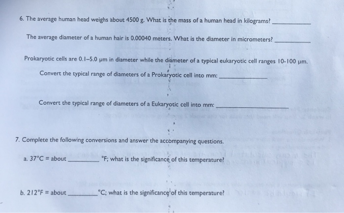 Solved 6 The Average Human Head Weighs About 4500 G What