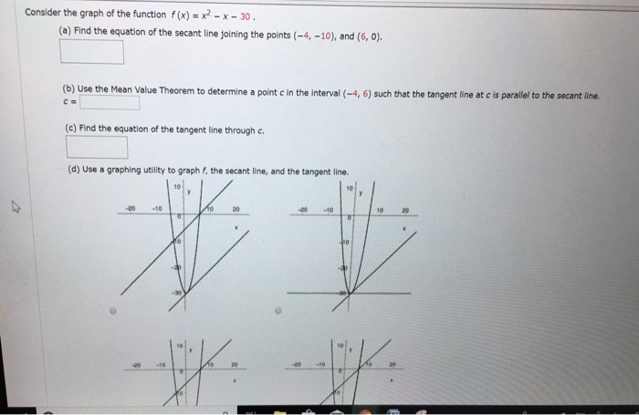 Consider The Graph Of The Function F X X2 X 30 Chegg Com