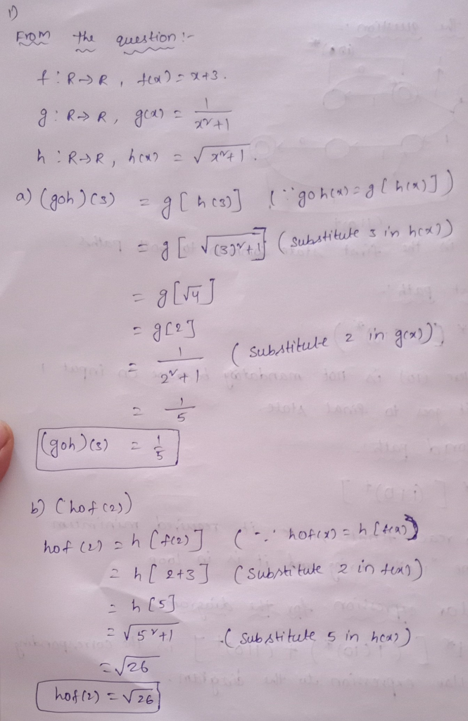 Solved Z Set Inters R Set Real Numbers Functions F G H Defined F R R F X X 3 1 R2 1 X Vx2 1 Find Q