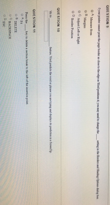 Solved Question 9 Eyour Printer Cannot Print The Page Bor Chegg Com