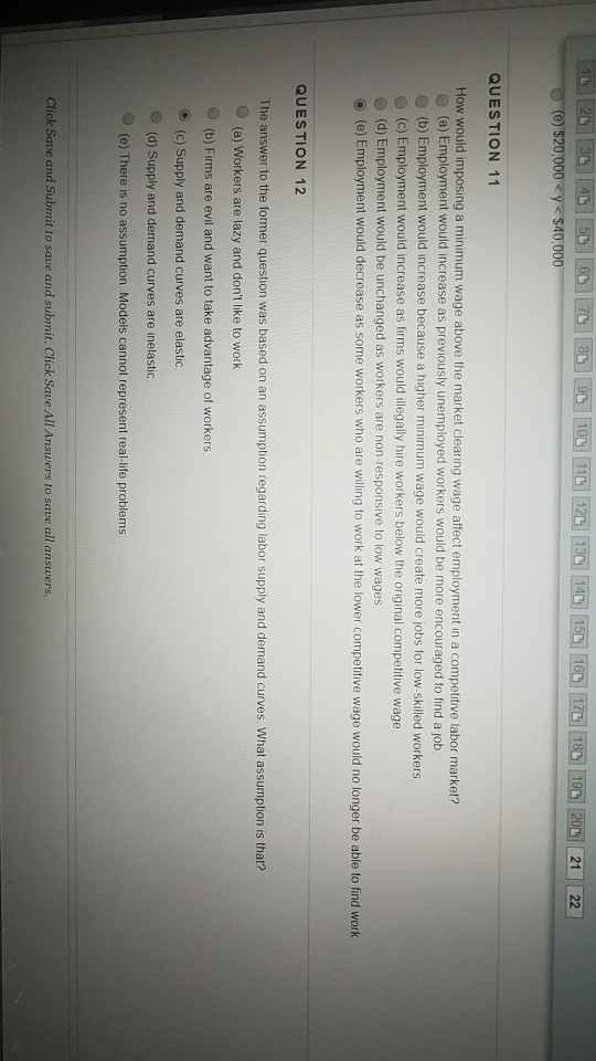 Solved 21 22 Question 11 How Would Imposing A Minimum Wag
