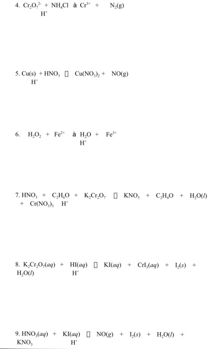 Solved 4 Cr0 Nh Ci A Crn G 5 Cu S Hno Cu No No G Chegg Com