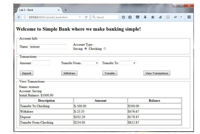 create a banking program with html and javascript must have javascript and
