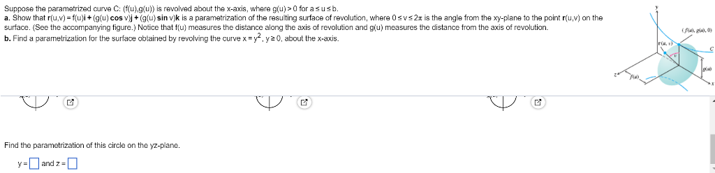 Solved Suppose The Parametrized Curve C U G U Is Revo Chegg Com