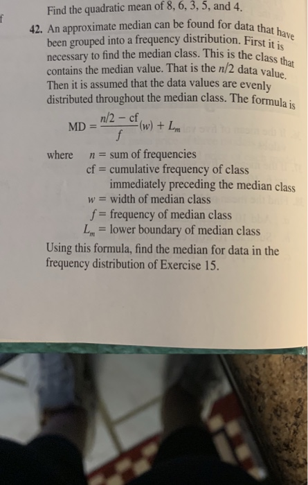 Find The Quadratic Mean Of 8 6 3 5 And4 42 An Chegg Com