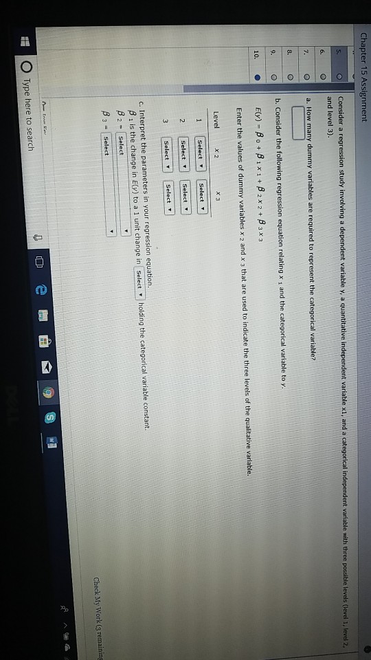 Solved Chapter 15 Assignment Consider A Regression Study Chegg Com