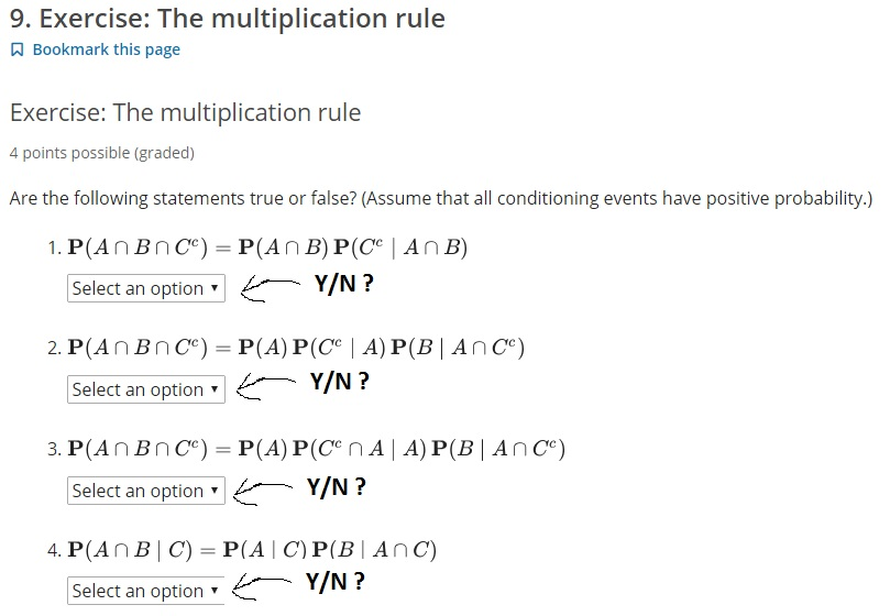 Solved 9 Exercise The Multiplication Rule A Bookmark Th Chegg Com