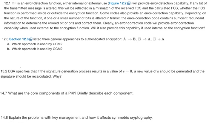 Solved 12.1 If F is an error-detection function, either | Chegg.com