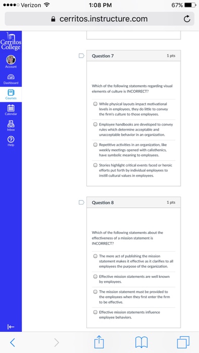 Solved Which Of The Following Statements Regarding Visual Chegg Com