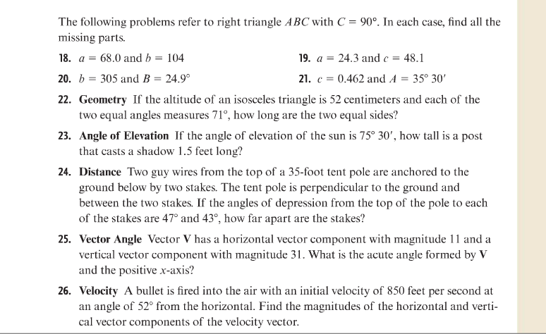 Solved The Following Problems Refer To Right Triangle Abc Chegg Com