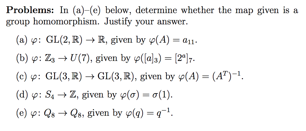 Solved Problems In A E Below Determine Whether The Chegg Com