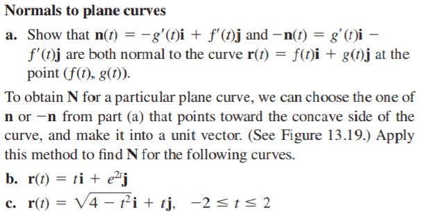Solved Normals To Plane Curves A Show That N T G Ti Chegg Com
