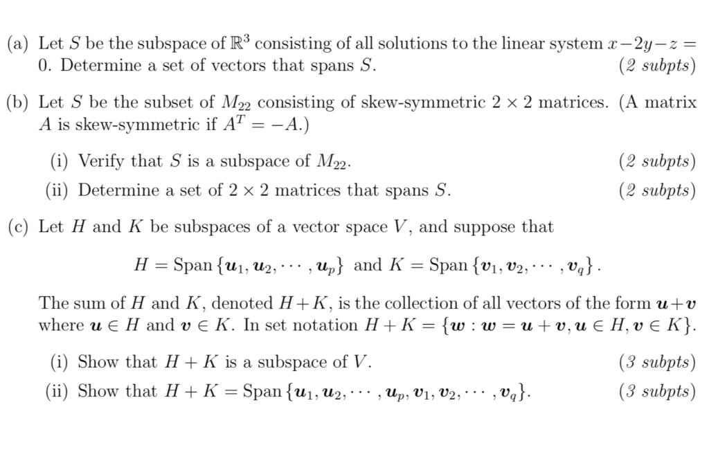 Solved A Let S Be The Subspace Of R3 Consisting Of All Chegg Com