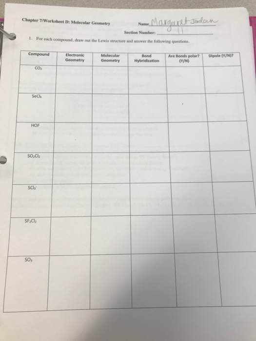 27 Molecular Geometry Practice Worksheet With Answers Worksheet Resource Plans