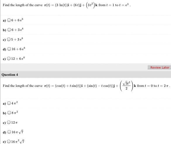 Solved Find The Length Of The Curve R T 3 Ln T I Chegg Com