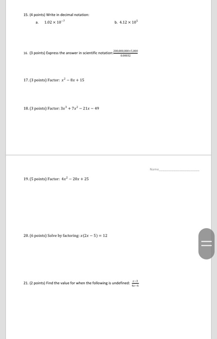 Solved 15 4 Points Write In Decimal Notation A 102