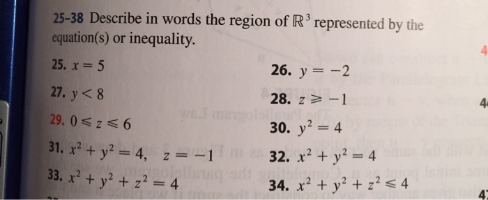 Solved Describe In Words The Region Of R 3 Represented By Chegg Com