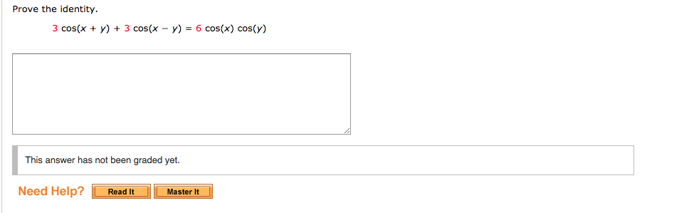 Solved Prove The Identity Sin X Y Sin X Y 2 Cos X Chegg Com