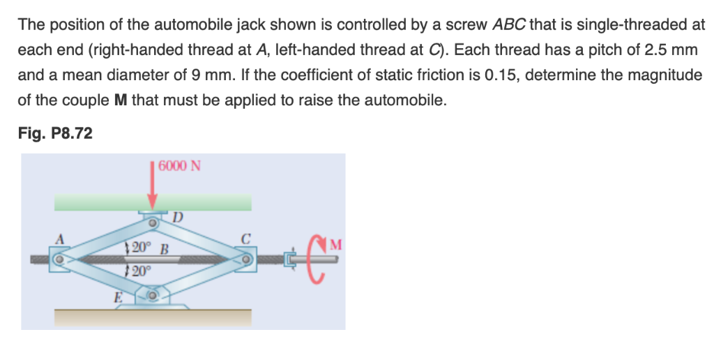 Screw jack lifting force calculation picture