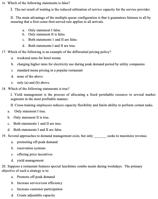 Solved 16. Which Of The Following Statements Is False? I. | Chegg.com Solved 16. Which Of The Following Statements Is False? I. | Chegg.com