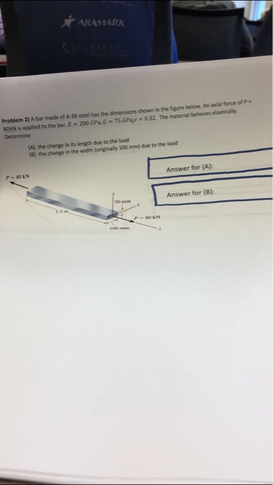 A Bar Made Of A 36 Steel Has The Dimensions Shown In Chegg 