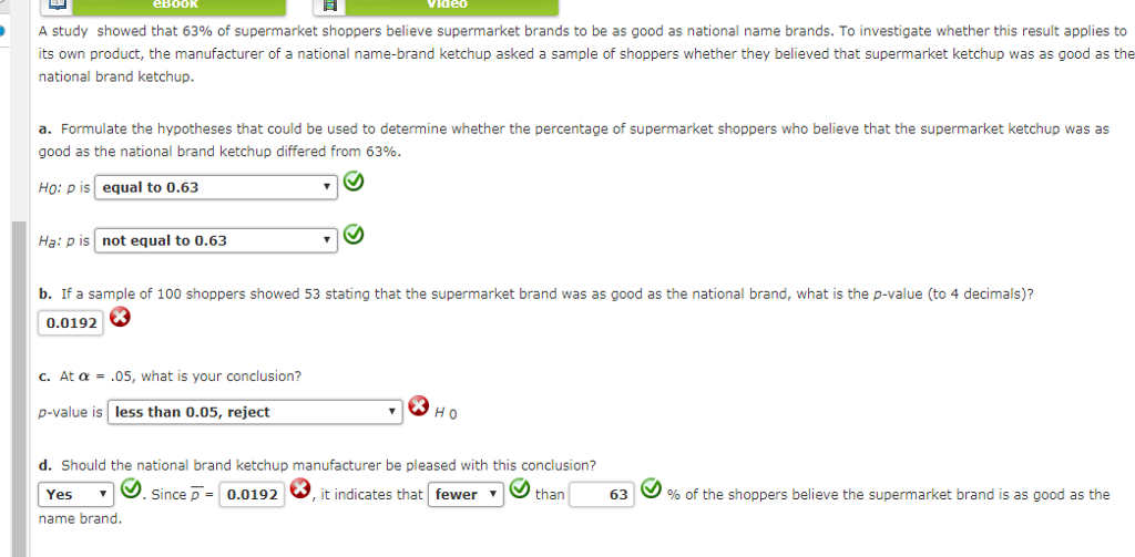 Solved Ebook Vided A Study Showed That 63 Of Supermarket Chegg Com