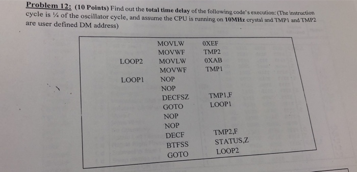 Solved Problem 12 10 Points Find Out The Total Time De Chegg Com