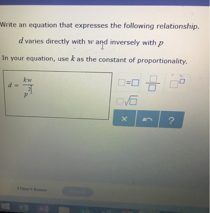 Solved Write An Equation That Expresses The Following Rel Chegg Com