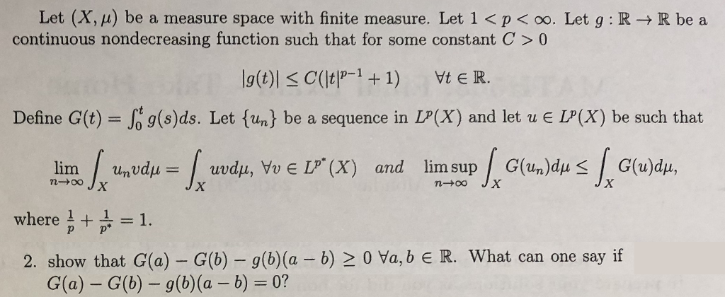 Solved Let X M Be A Measure Space With Finite Measure Chegg Com