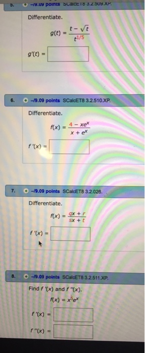 Solved 5 Rm Uy Points Scaic 18 3 2 Duy Xp Differentiate Chegg Com