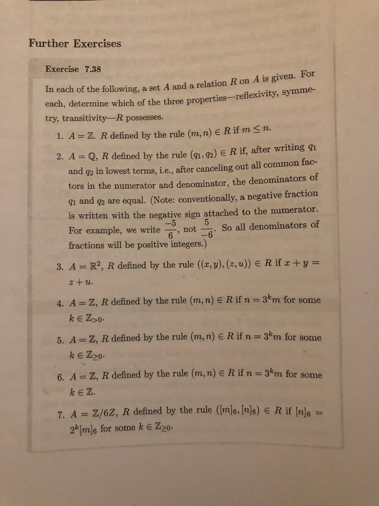 Solved Further Exercises Exercise 7 38 Owing A Set A And Chegg Com