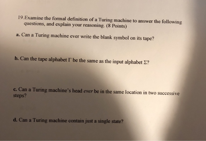 Turing Machine (Formal Definition) 