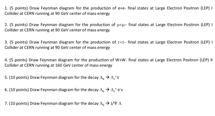 Solved 1 5 Points Draw Feynman Diagram For The Product