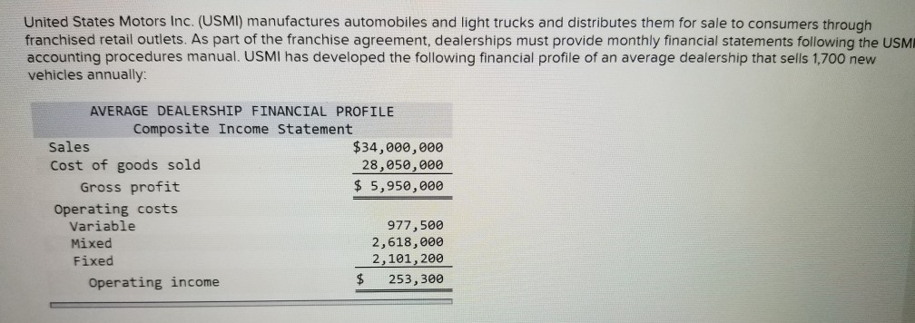 United States Motors Inc Usmi Manufactures Chegg United States Motors Inc Usmi Manufactures Chegg
