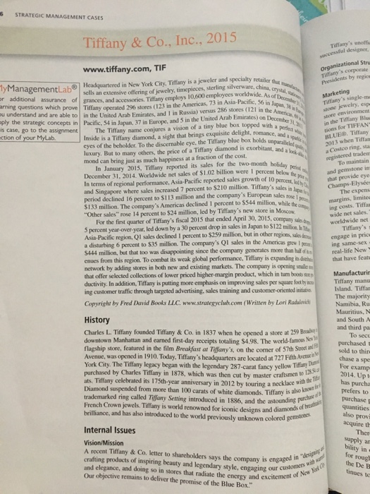 Tiffany and co competitive analysis image